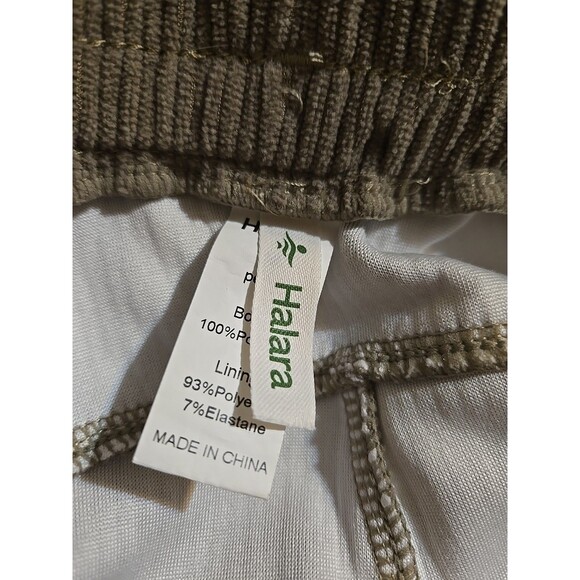 Halara Tan Wide Leg Corduroy Pull On Lined Pants Size Medium 28x26 Petite - Picture 14 of 15